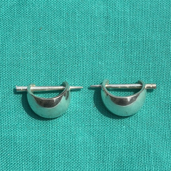 🩶 Solid Sterling Silver Spike and Cuff Earrings - Picture 3 of 5